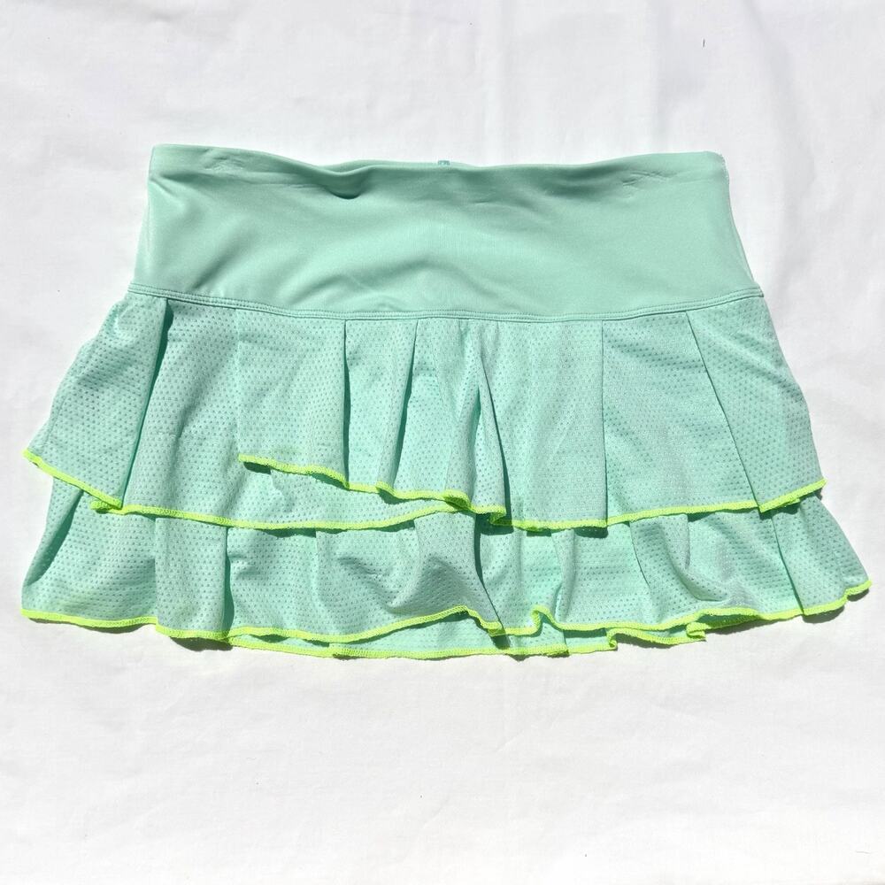 Lucky In Love Athletic Skirt Womens Small Mint Neon Green Tennis Skort